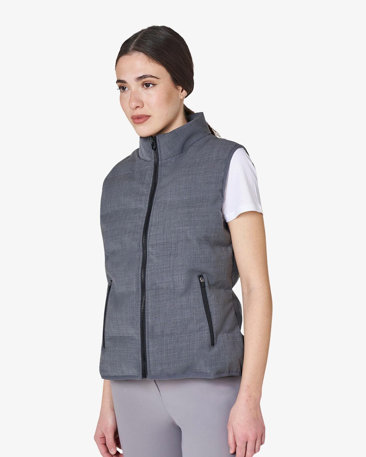 Women's quilted wool vest