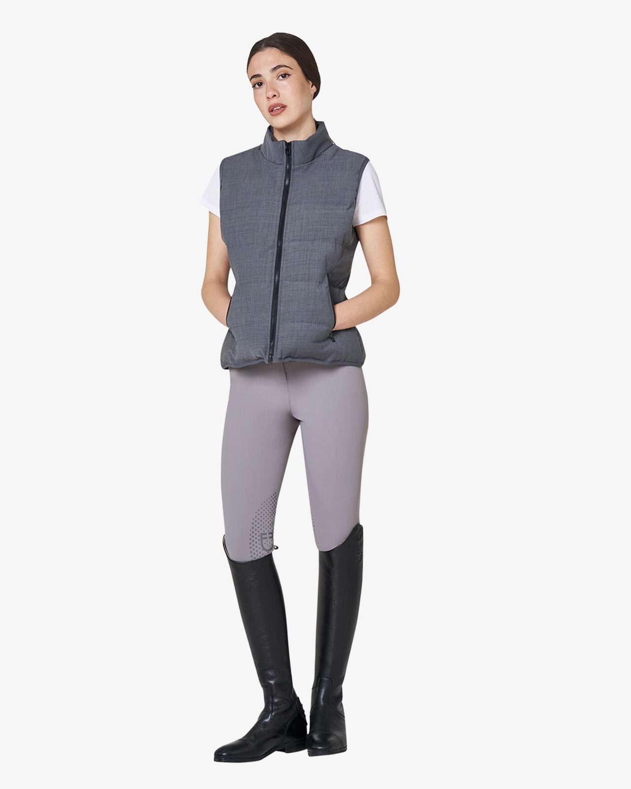 Women's quilted wool vest