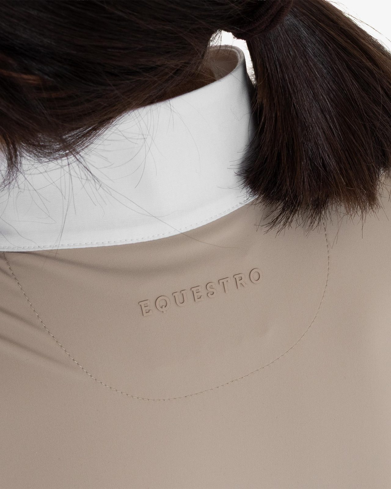 Girls' competition polo shirt with perforated inserts