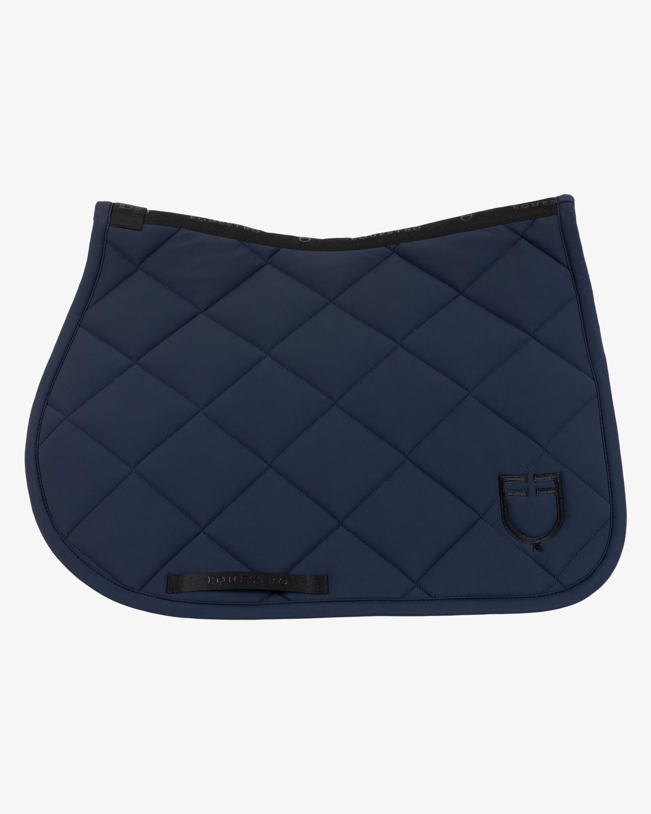 Jumping saddle pad with diamond quilting and embroidered logo
