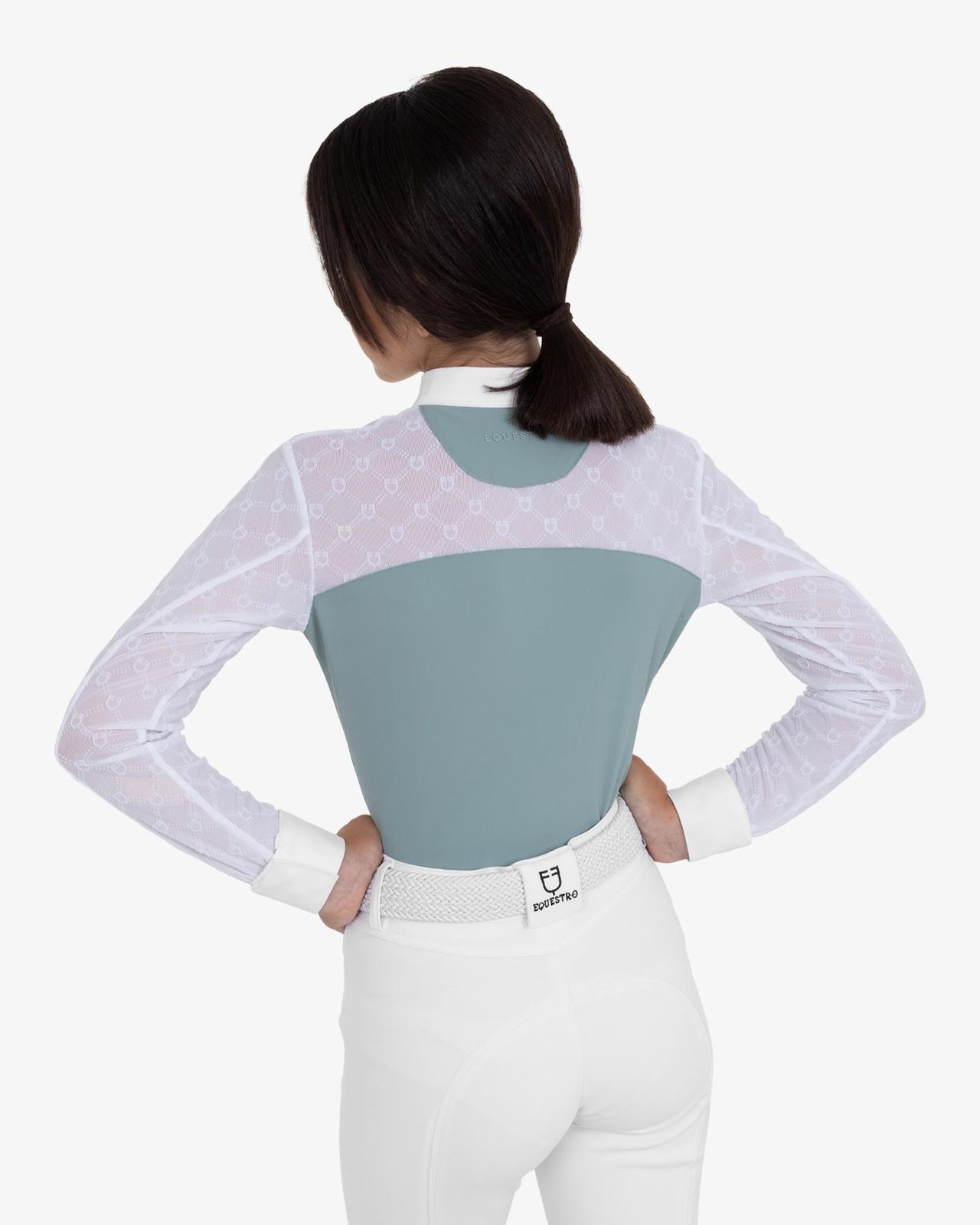 Polo da concorso bambina manica lunga con tulle