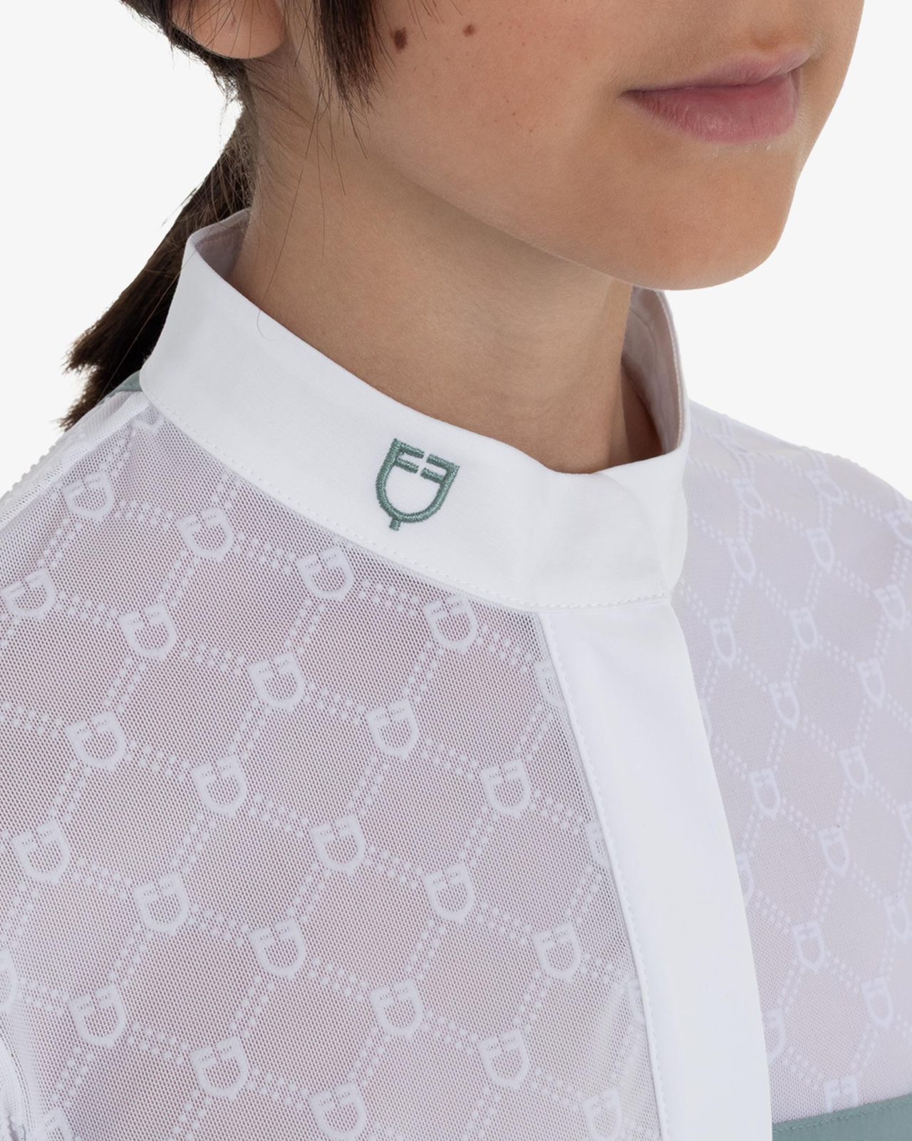 Polo da concorso bambina manica lunga con tulle