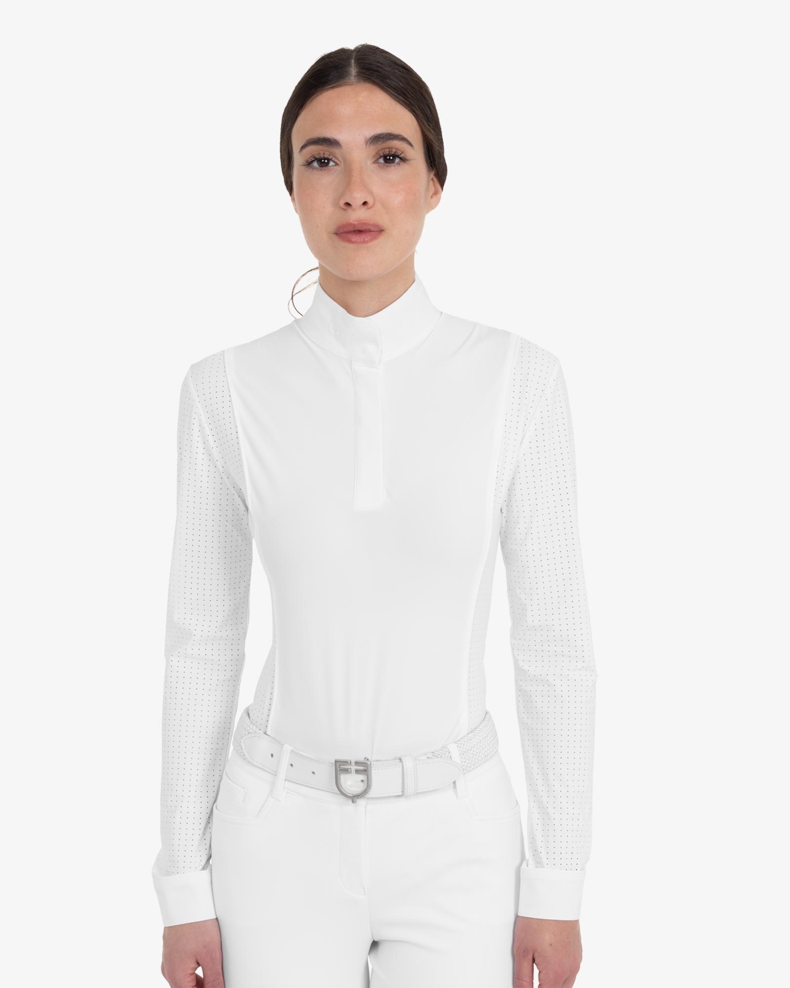 Women’s perforated long-sleeved competition polo shirt
