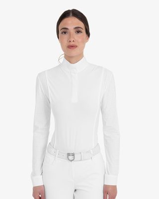 Women’s perforated long-sleeved competition polo shirt