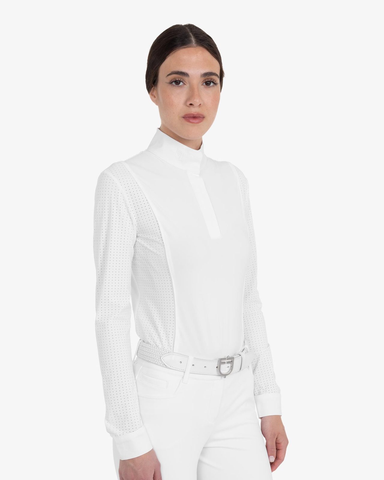 Women’s perforated long-sleeved competition polo shirt