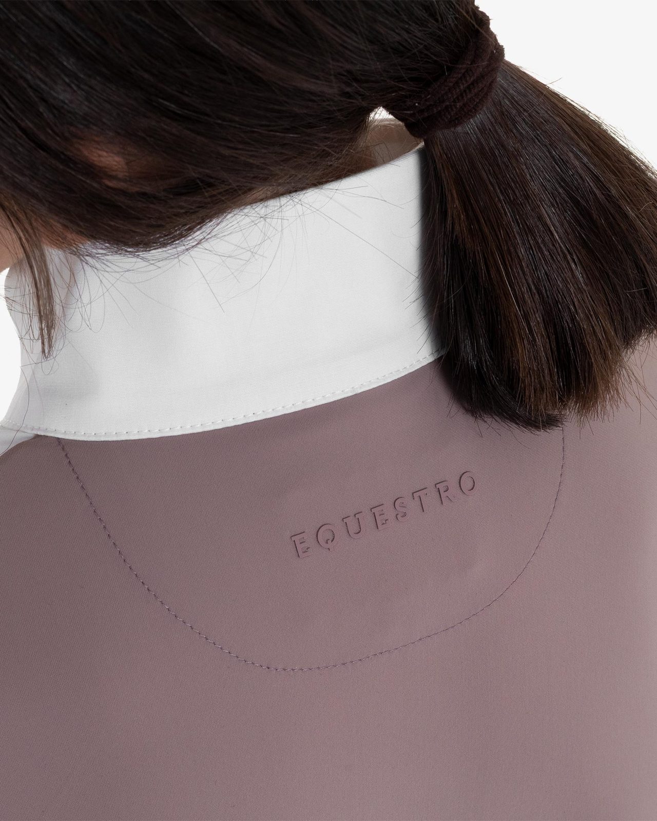 Girls' competition polo shirt with perforated inserts