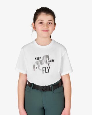 Girls' Keep Calm & Fly cotton T-shirt