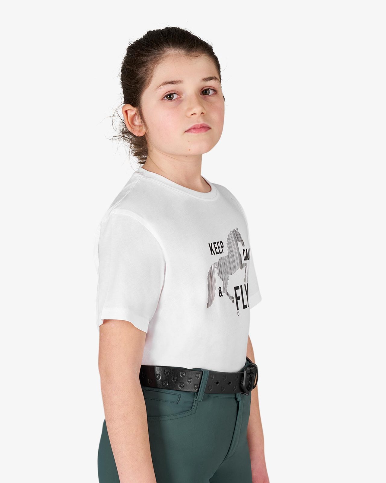 Girls' Keep Calm & Fly cotton T-shirt