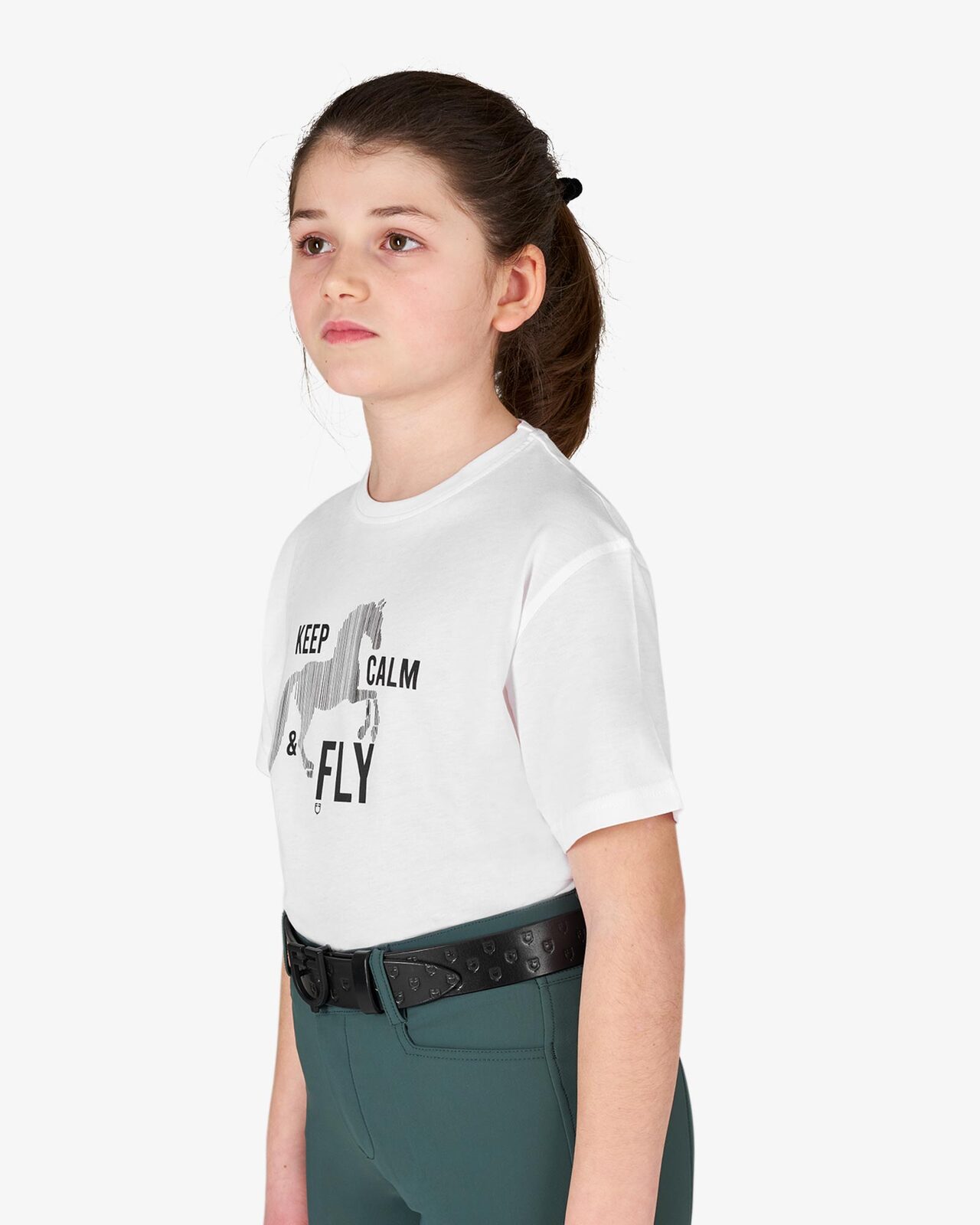 Girls' Keep Calm & Fly cotton T-shirt