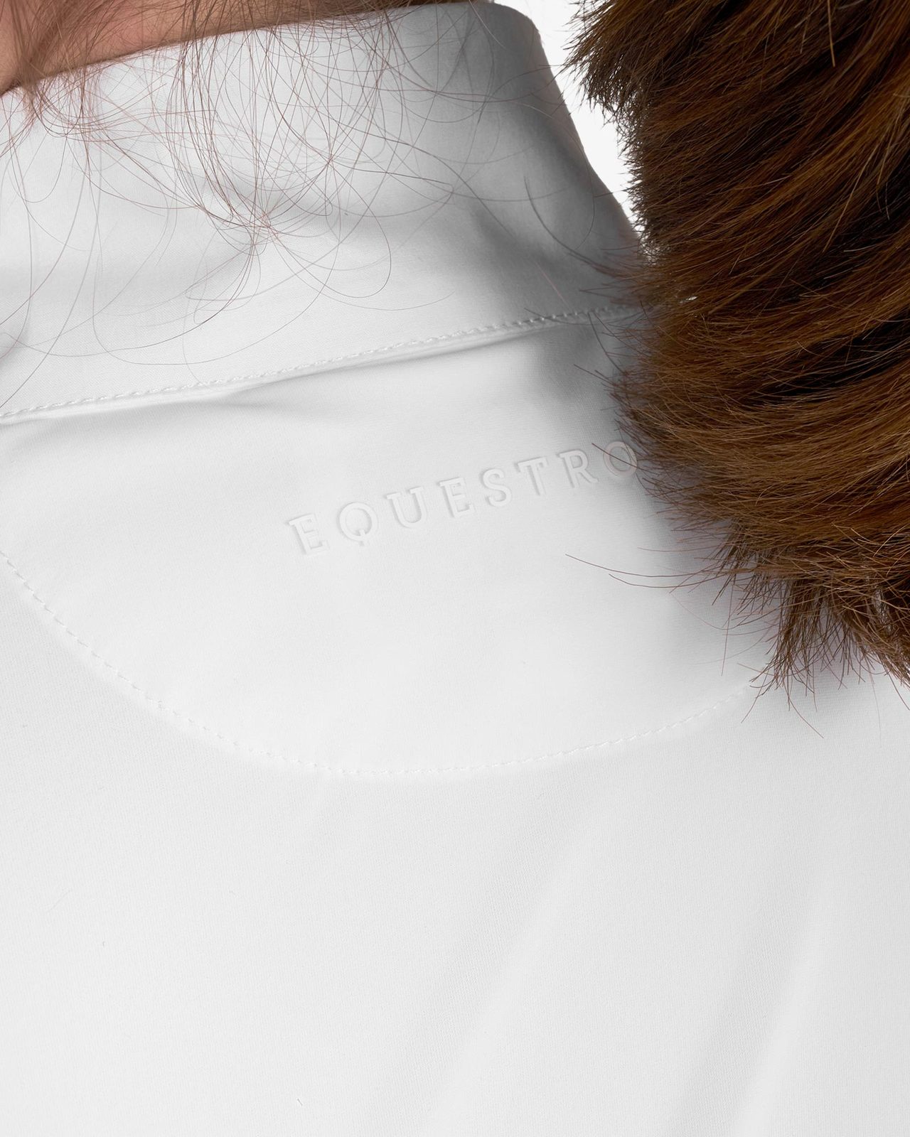 Girls' competition polo shirt with perforated inserts