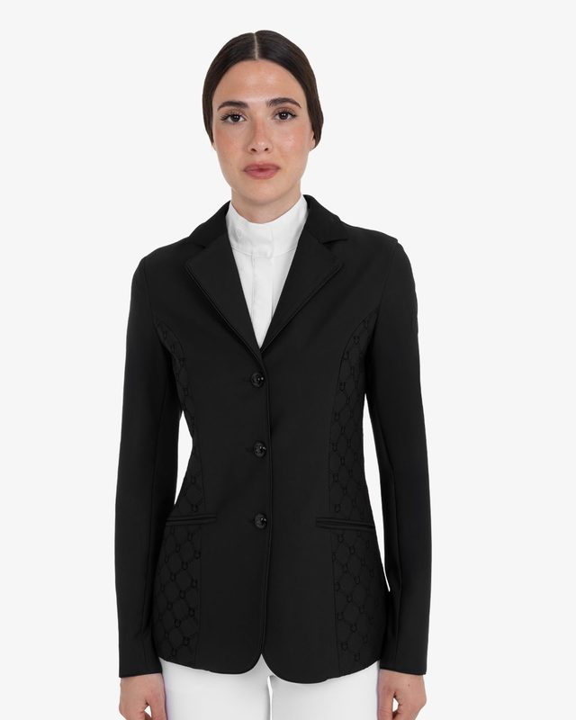 Women's monogram competition jacket in velvet-effect fabric