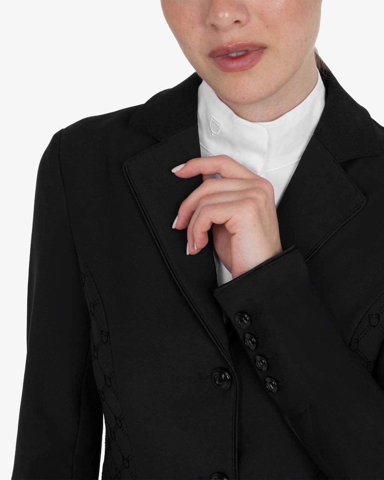 Women's monogram competition jacket in velvet-effect fabric