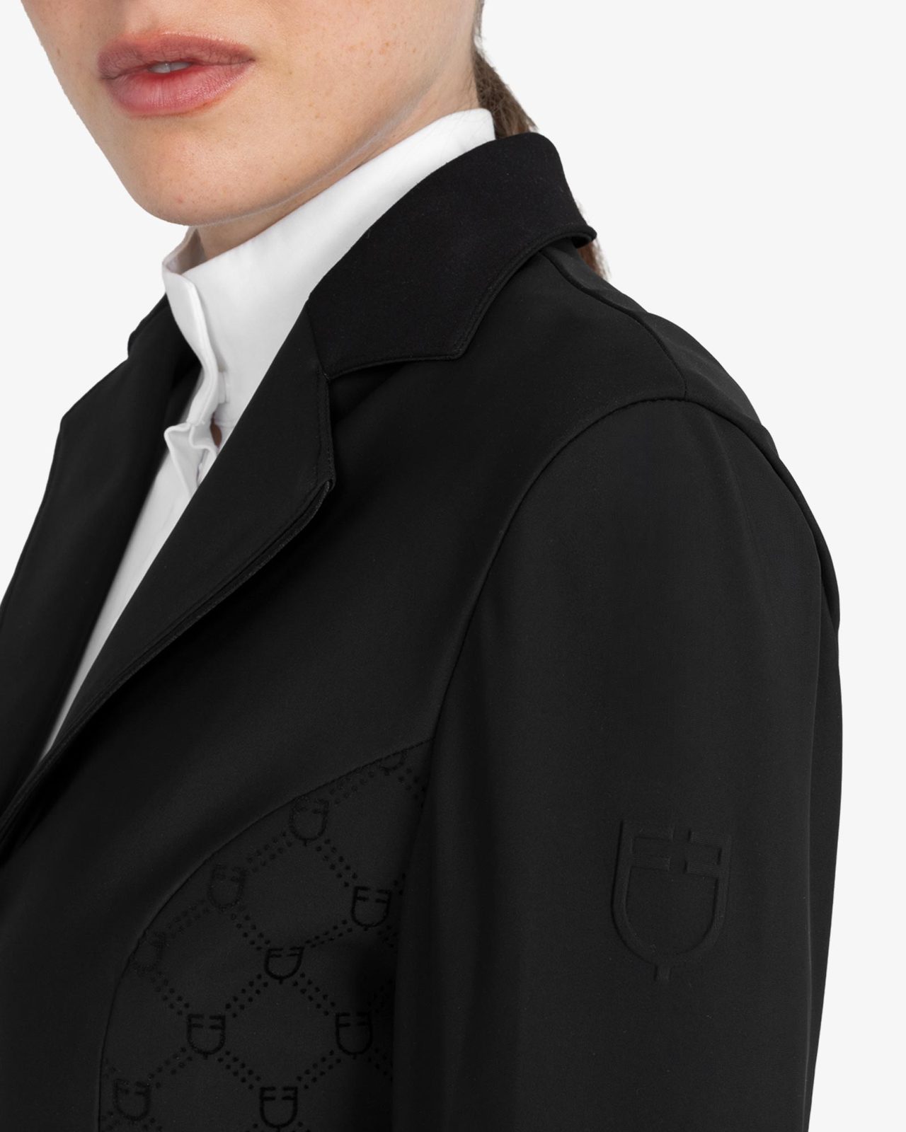 Women's monogram competition jacket in velvet-effect fabric