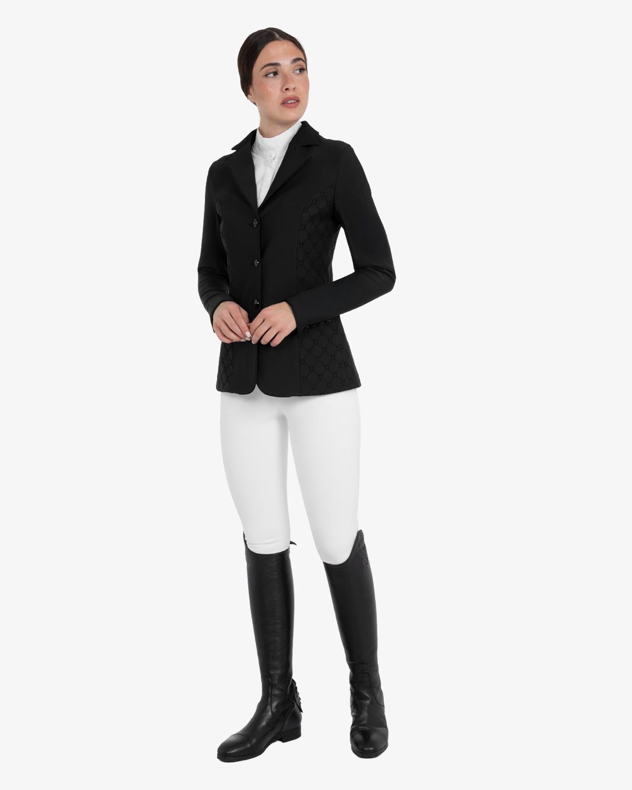Women's monogram competition jacket in velvet-effect fabric