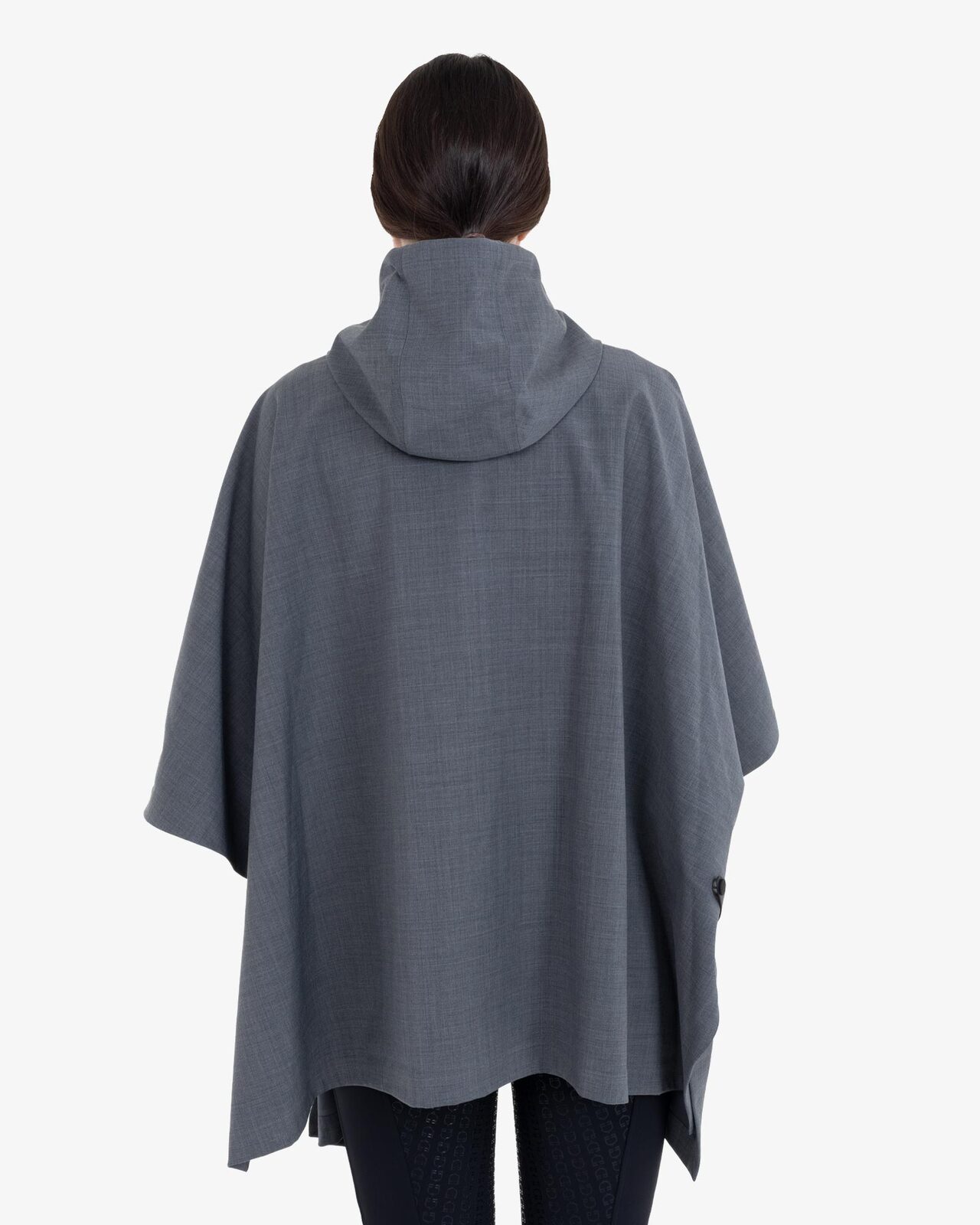 Women's rain-resistant cape in wool blend