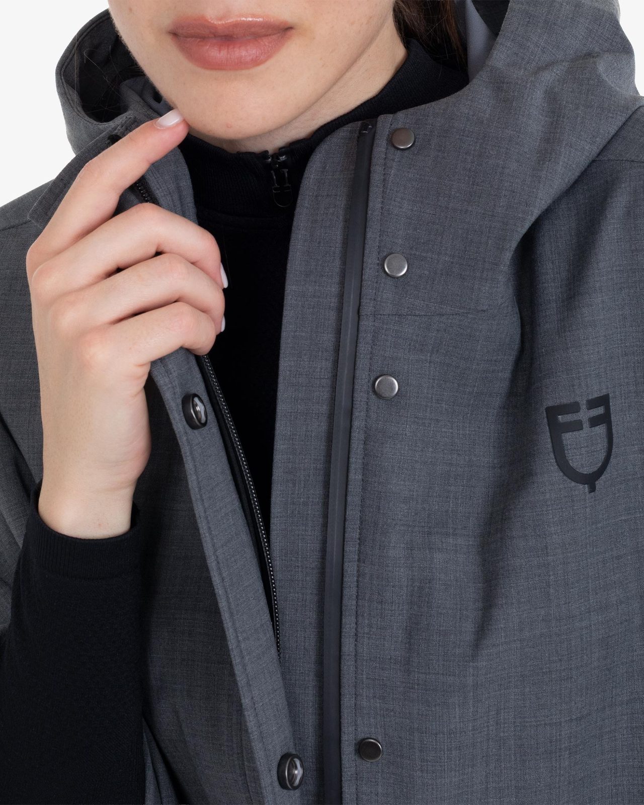 Women's rain-resistant cape in wool blend