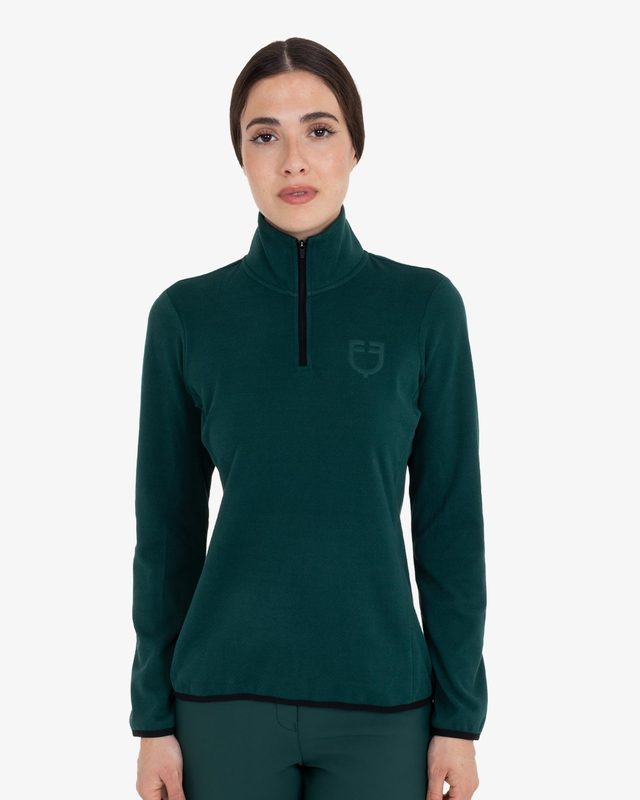 Women’s high-neck fleece sweatshirt with 3/4 zip