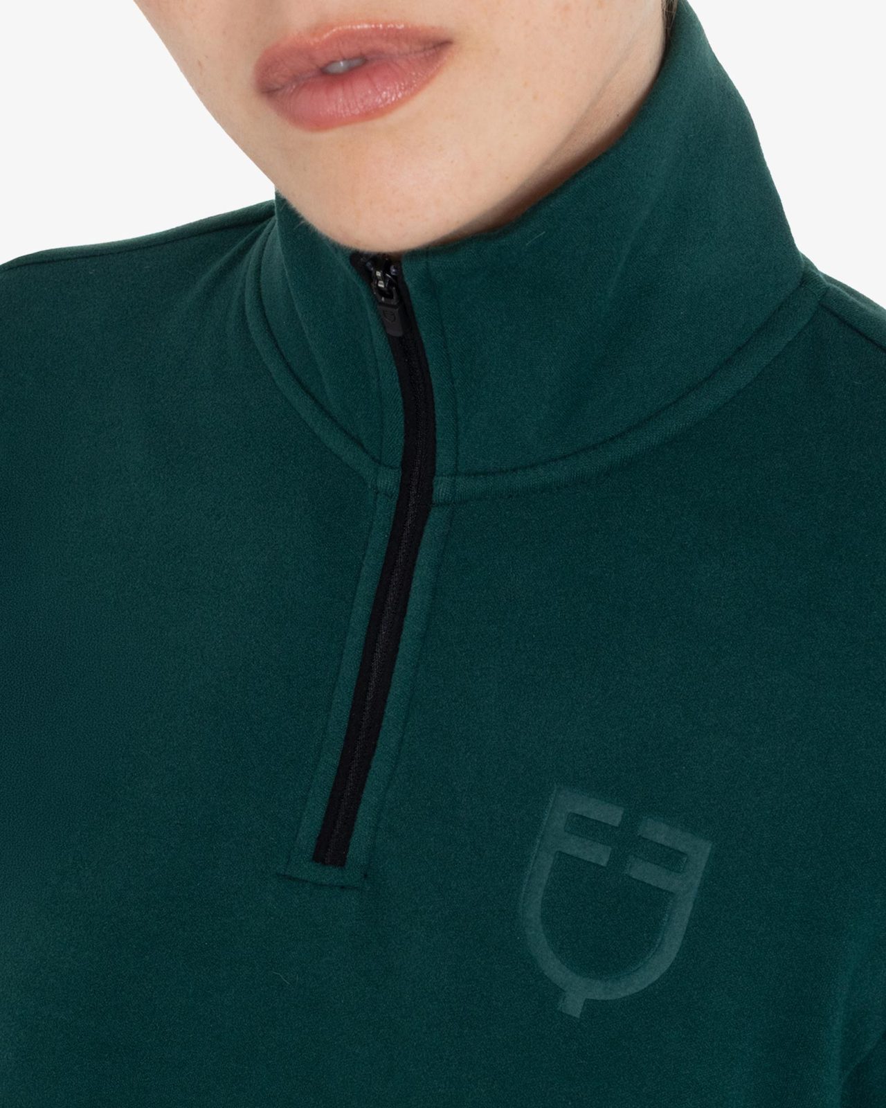 Women’s high-neck fleece sweatshirt with 3/4 zip
