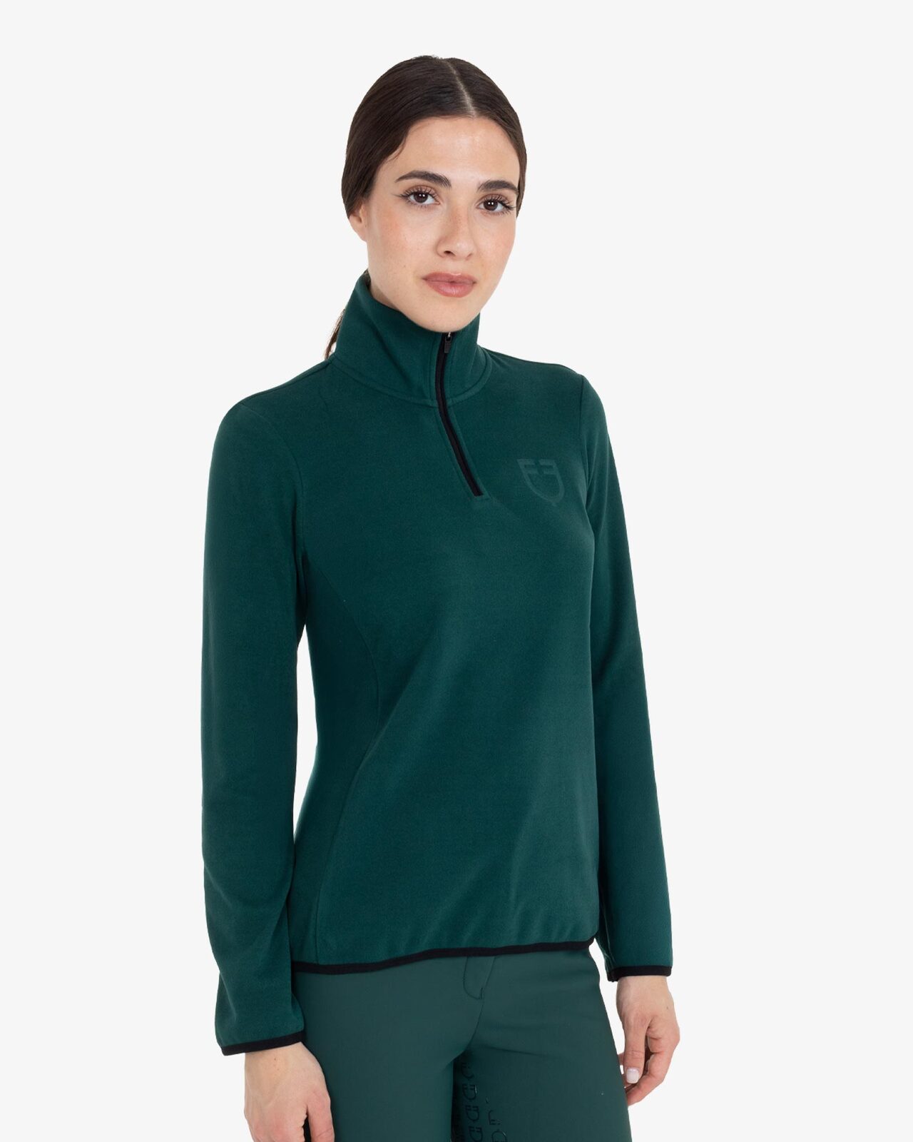 Women’s high-neck fleece sweatshirt with 3/4 zip