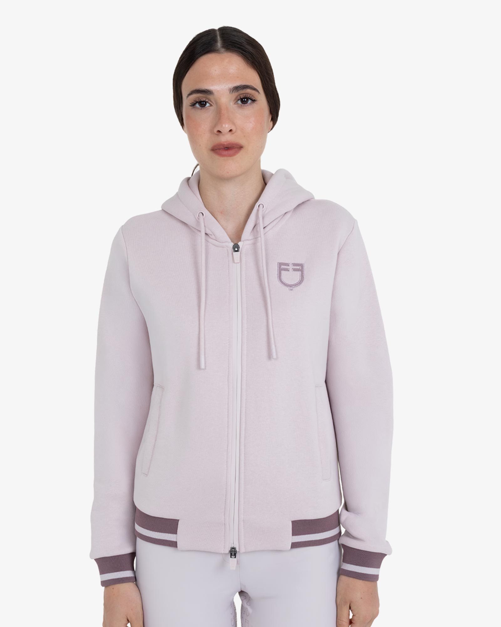 Women's hoodie with front zipper