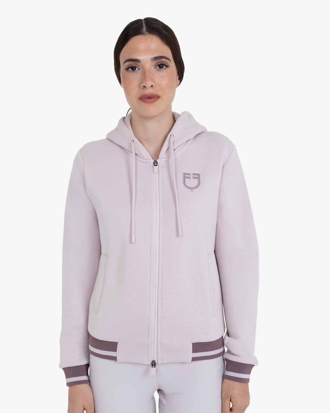 Women's hoodie with front zipper