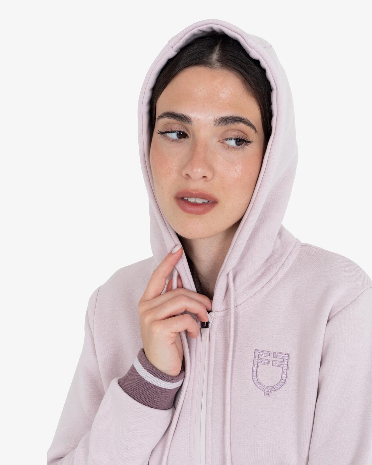 Women's hoodie with front zipper