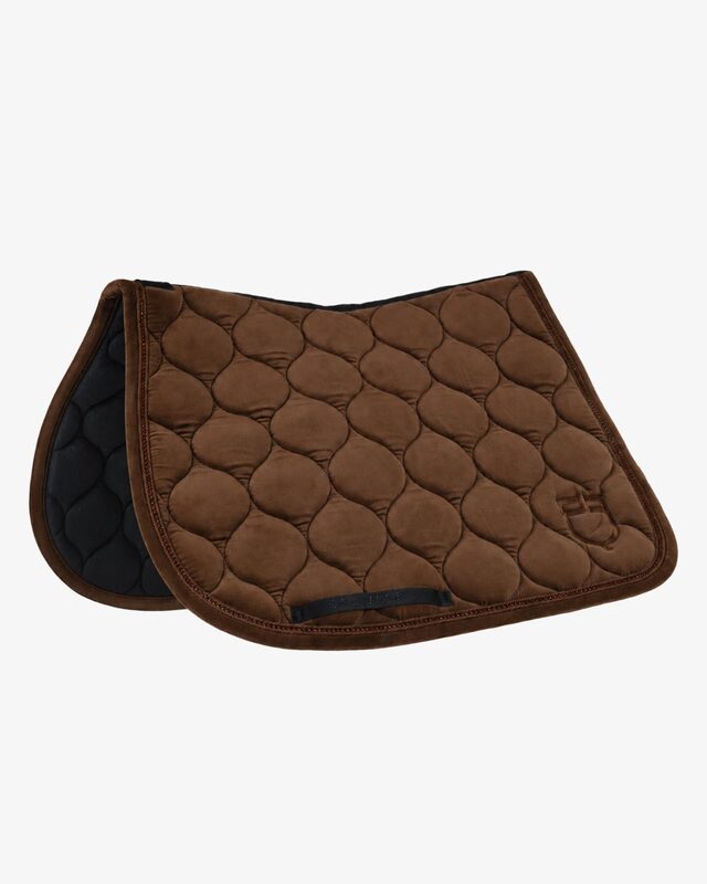 Suede-effect jumping saddle pad with rhinestones