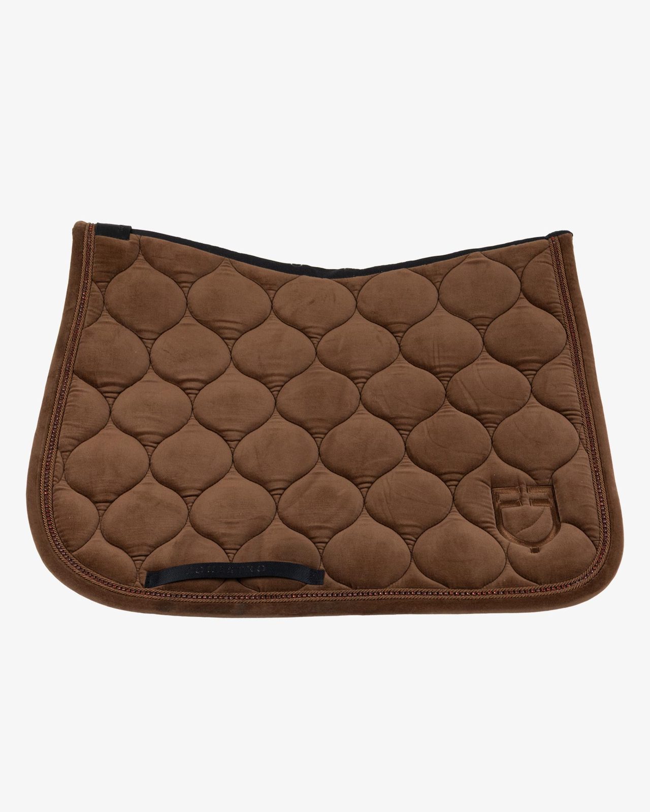 Suede-effect jumping saddle pad with rhinestones