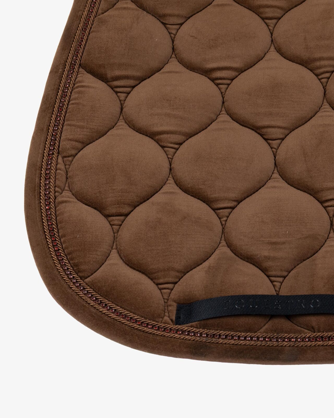 Suede-effect jumping saddle pad with rhinestones