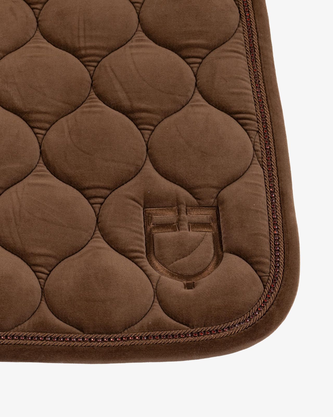 Suede-effect jumping saddle pad with rhinestones