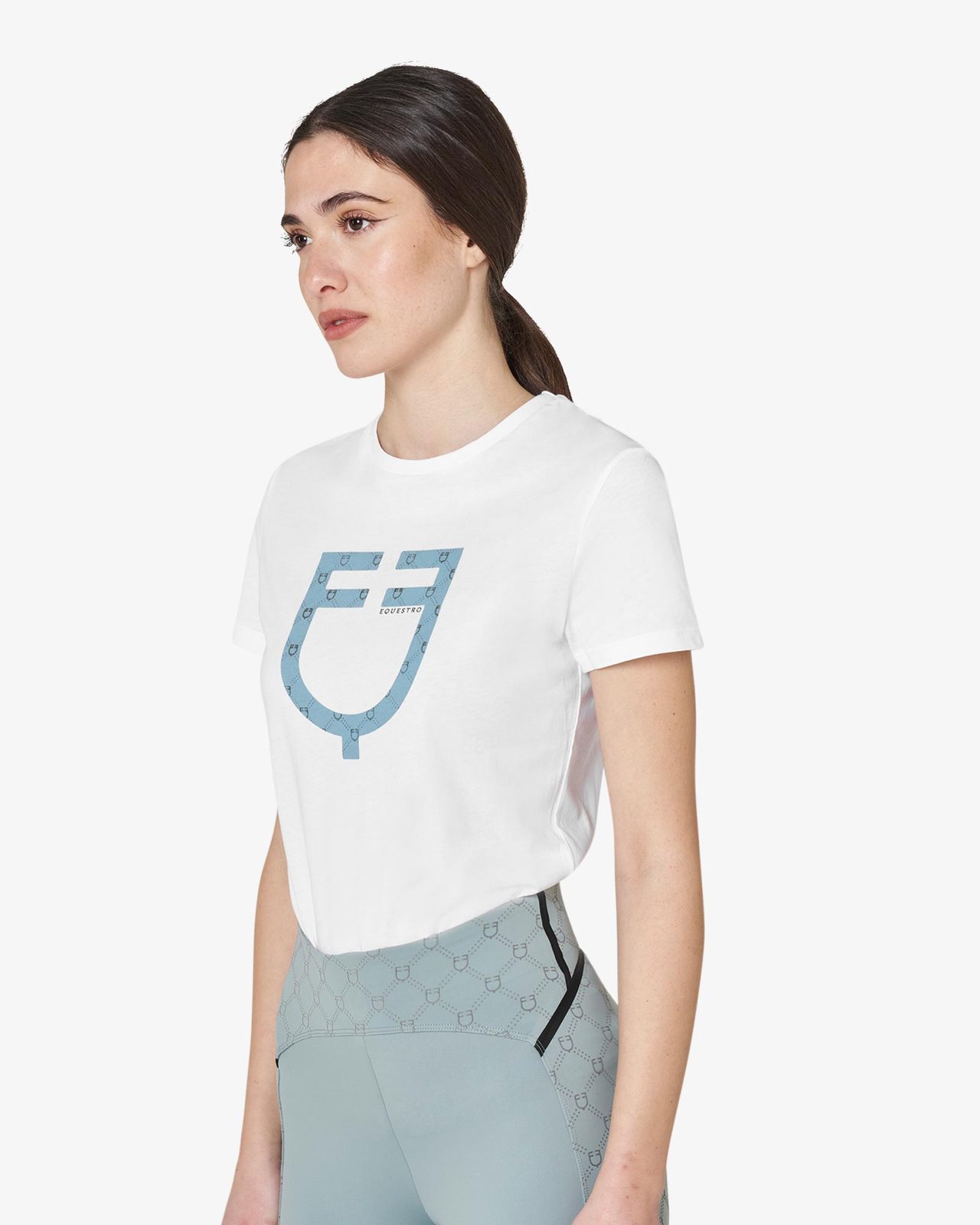 Women's T-shirt with velvet-effect monogram logo