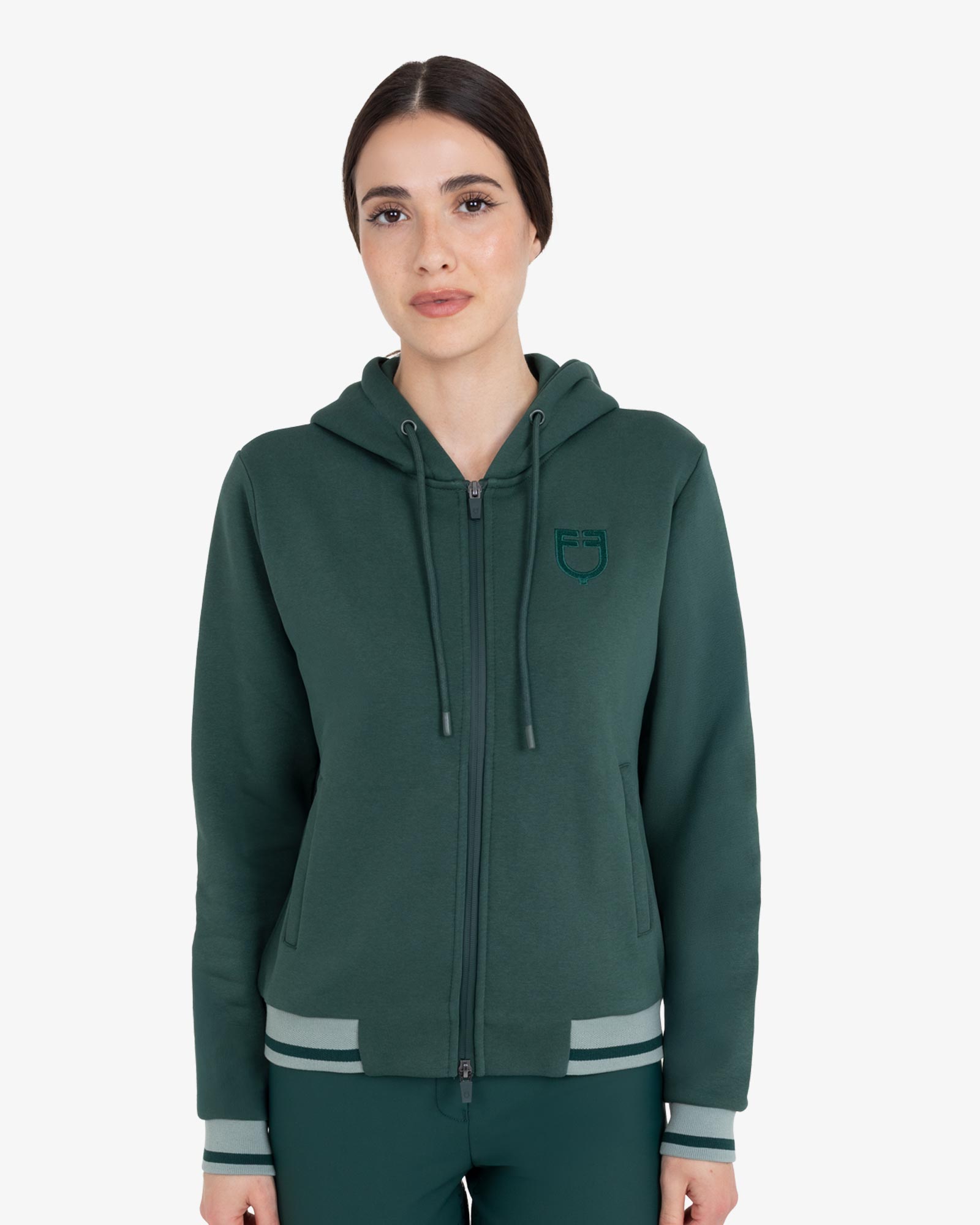 Women's hoodie with front zipper