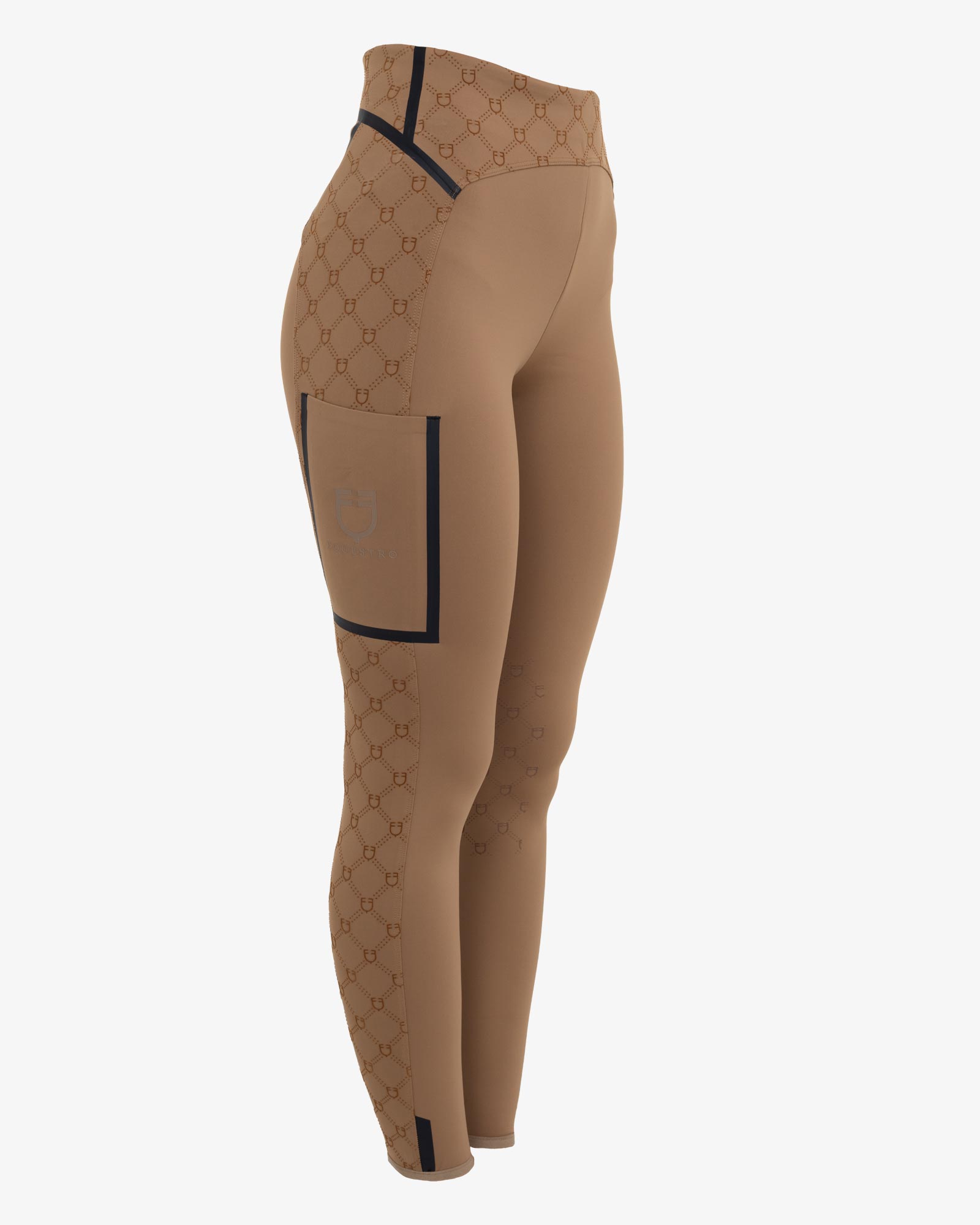 Women's high-waisted leggings in technical monogram fabric