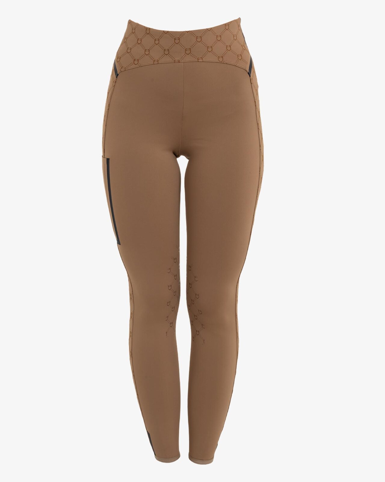 Women's high-waisted leggings in technical monogram fabric