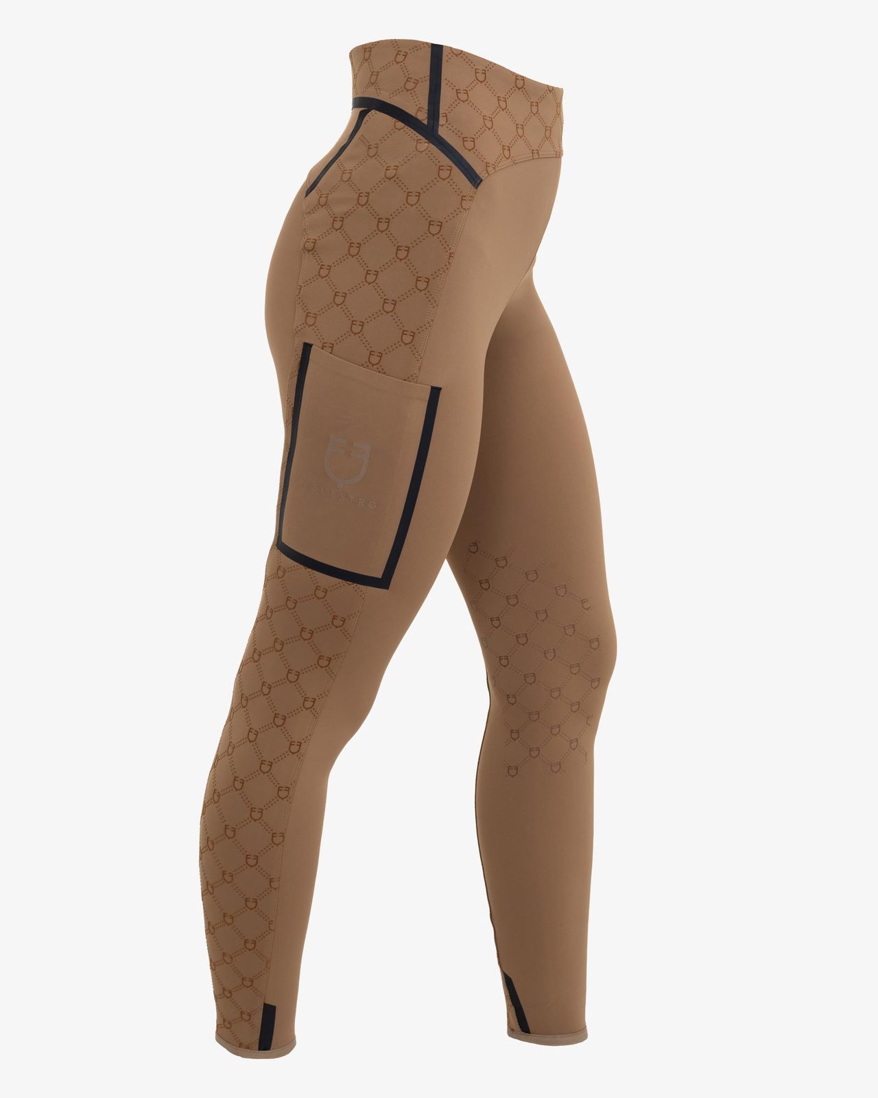 Women's high-waisted leggings in technical monogram fabric