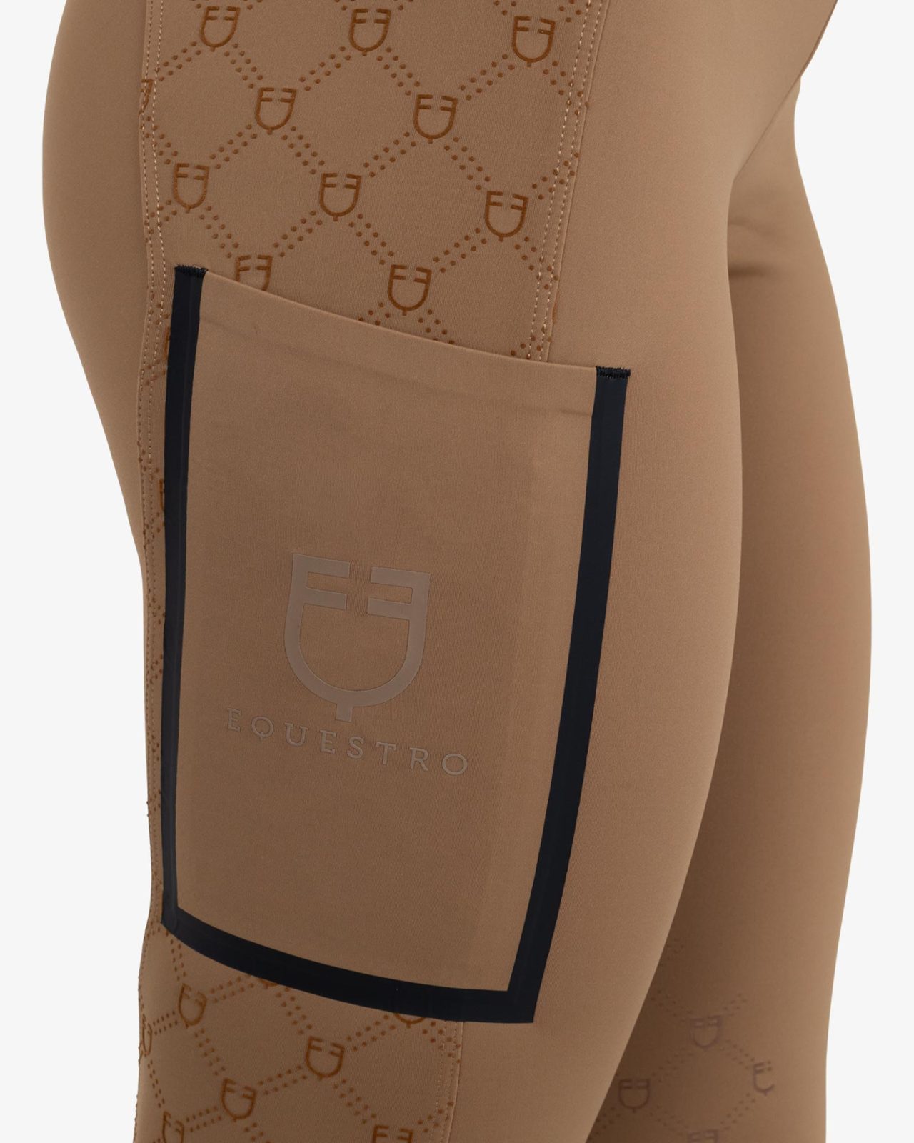 Women's high-waisted leggings in technical monogram fabric