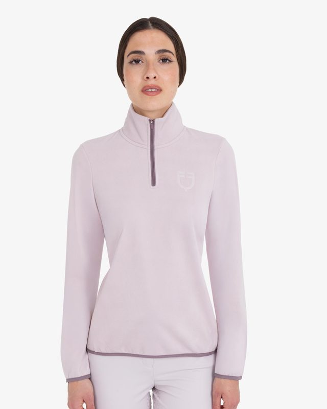 Women’s high-neck fleece sweatshirt with 3/4 zip