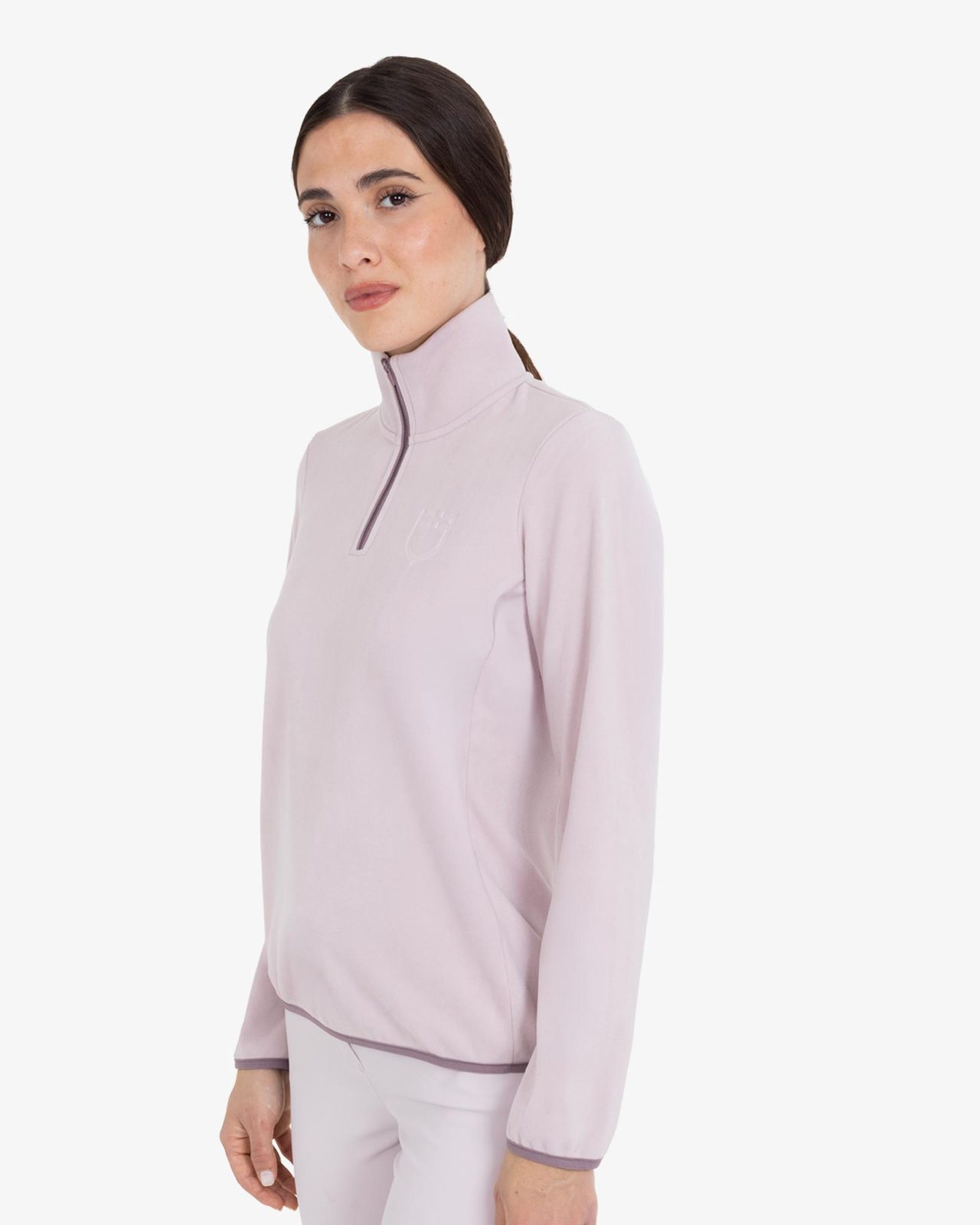 Women’s high-neck fleece sweatshirt with 3/4 zip