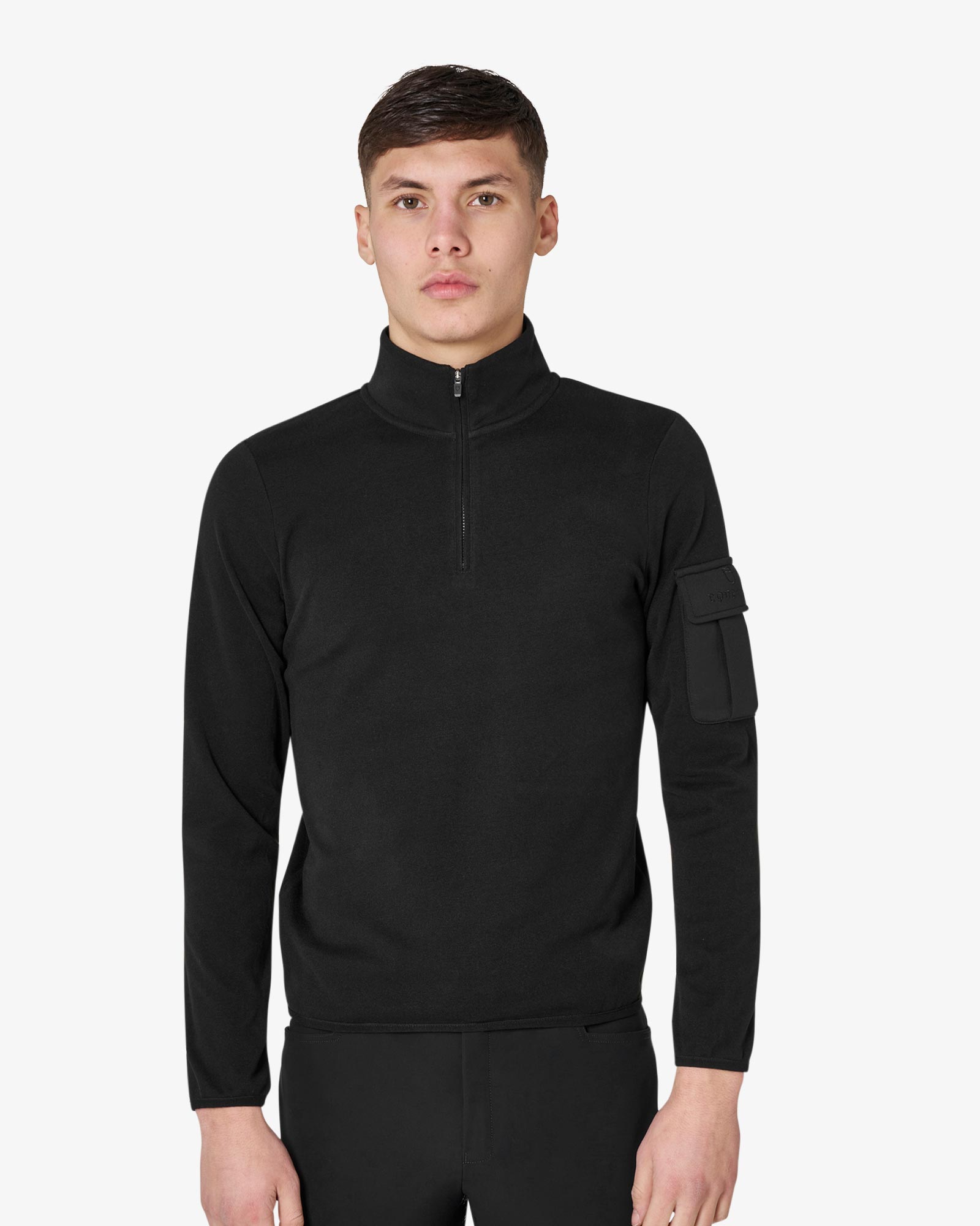 Men’s high-neck fleece sweatshirt with 3/4 zip