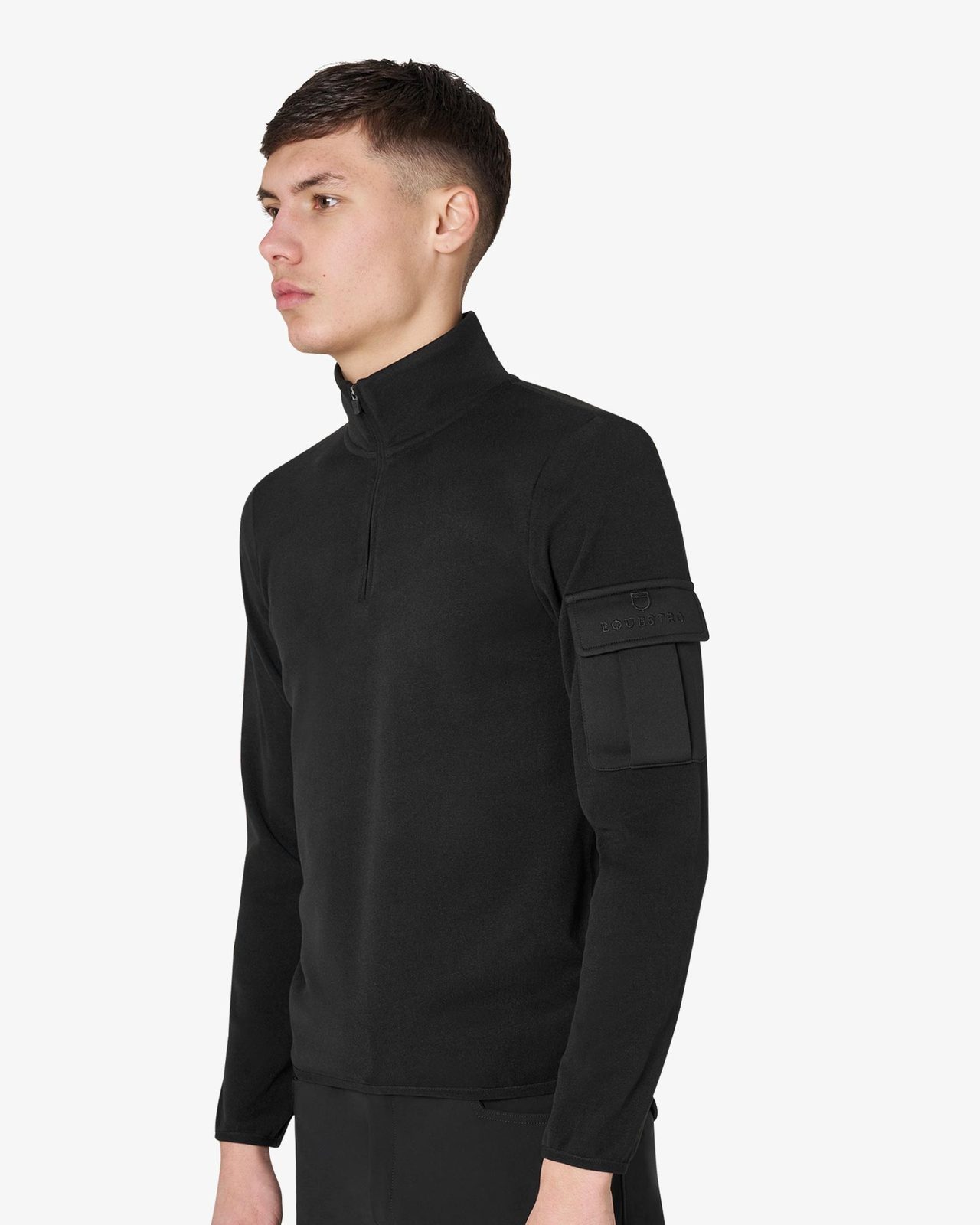 Men’s high-neck fleece sweatshirt with 3/4 zip