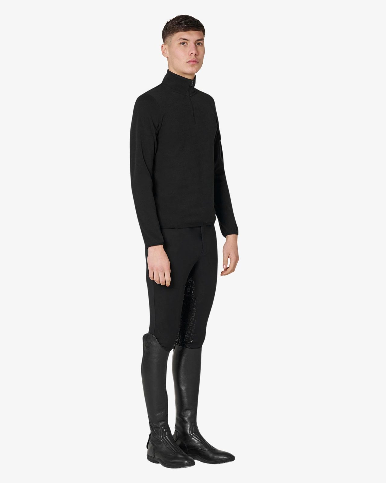 Men’s high-neck fleece sweatshirt with 3/4 zip