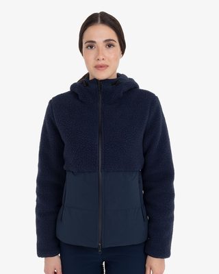 Women's down jacket with teddy inserts