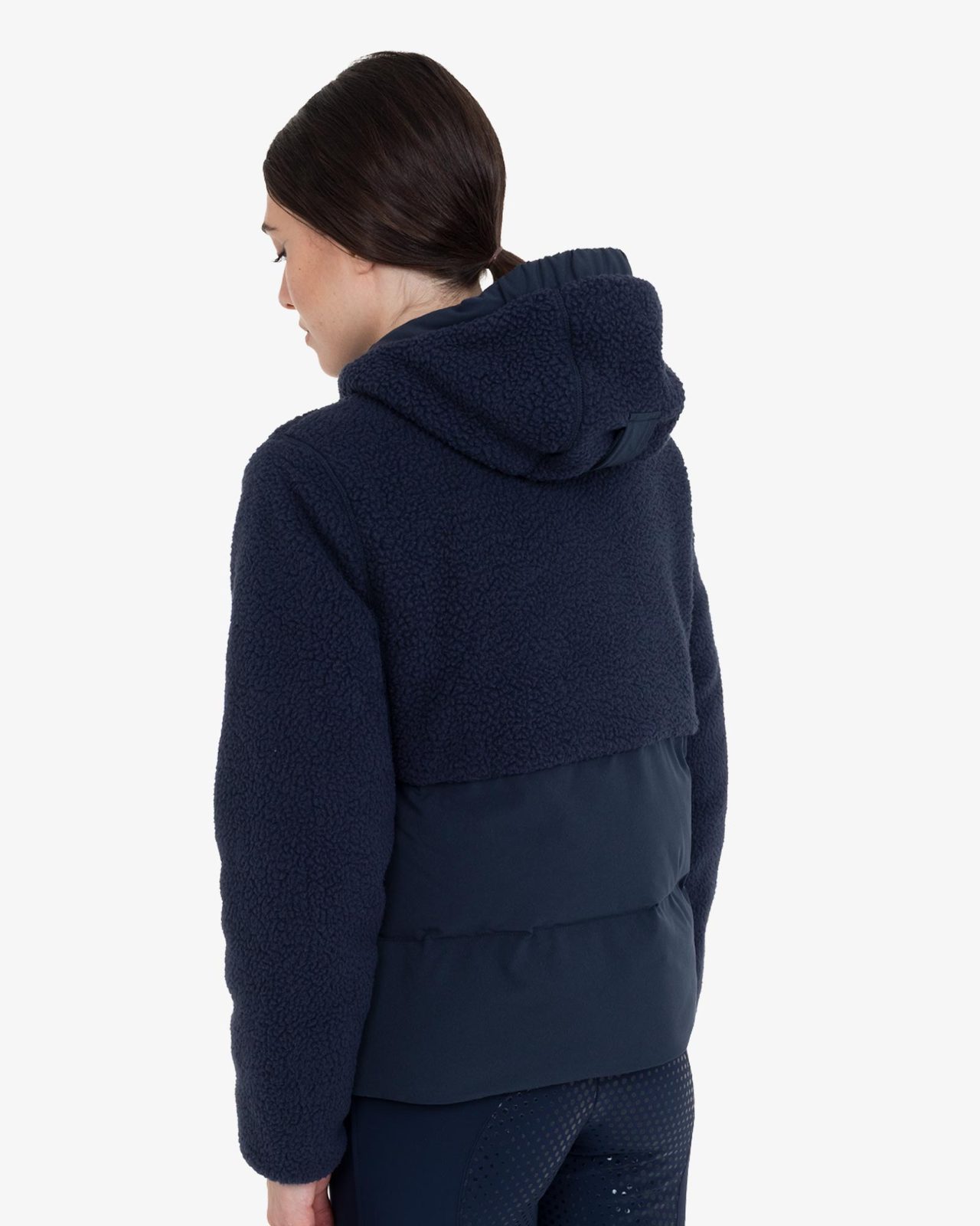 Women's down jacket with teddy inserts