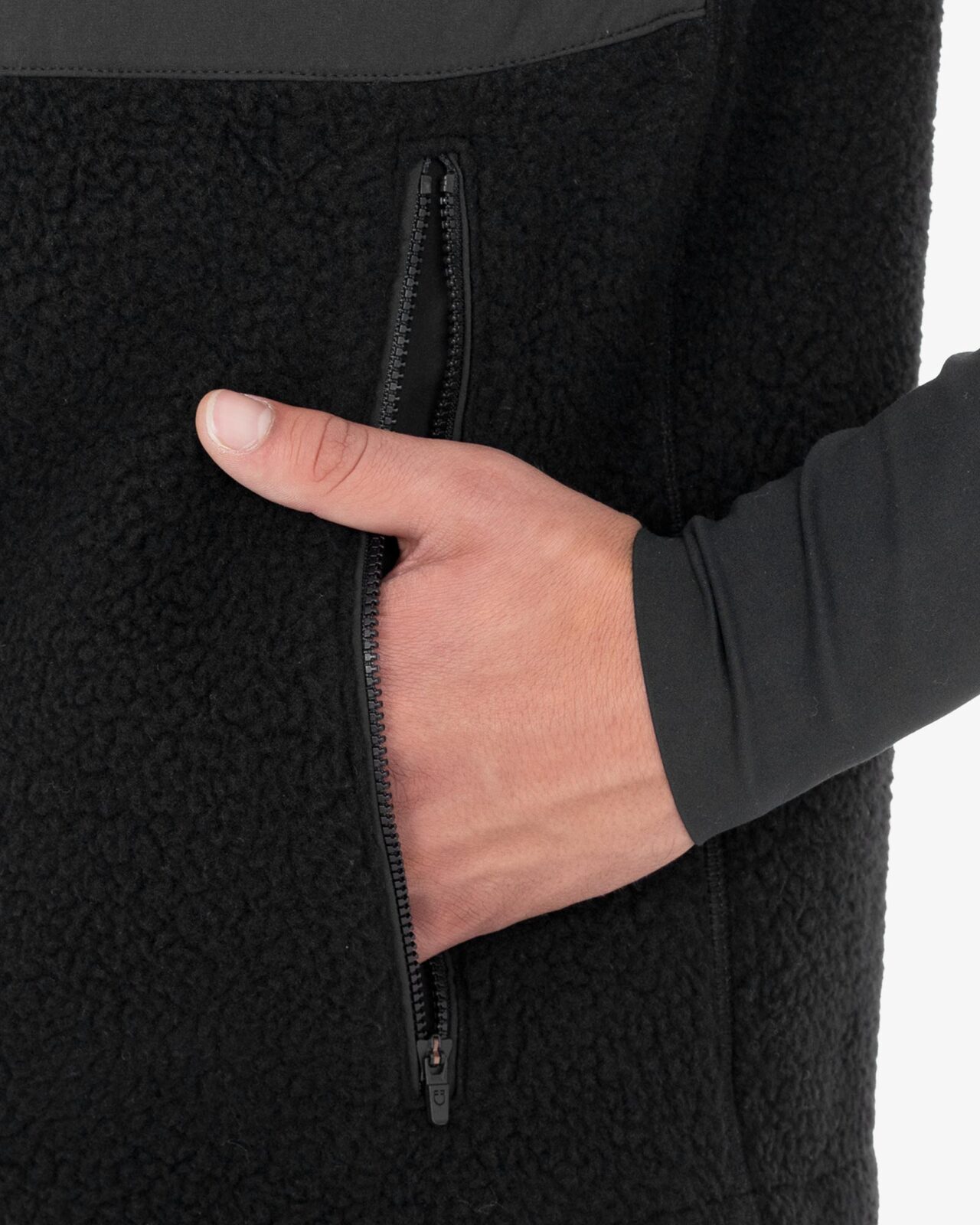 Men’s teddy fleece vest with front pocket