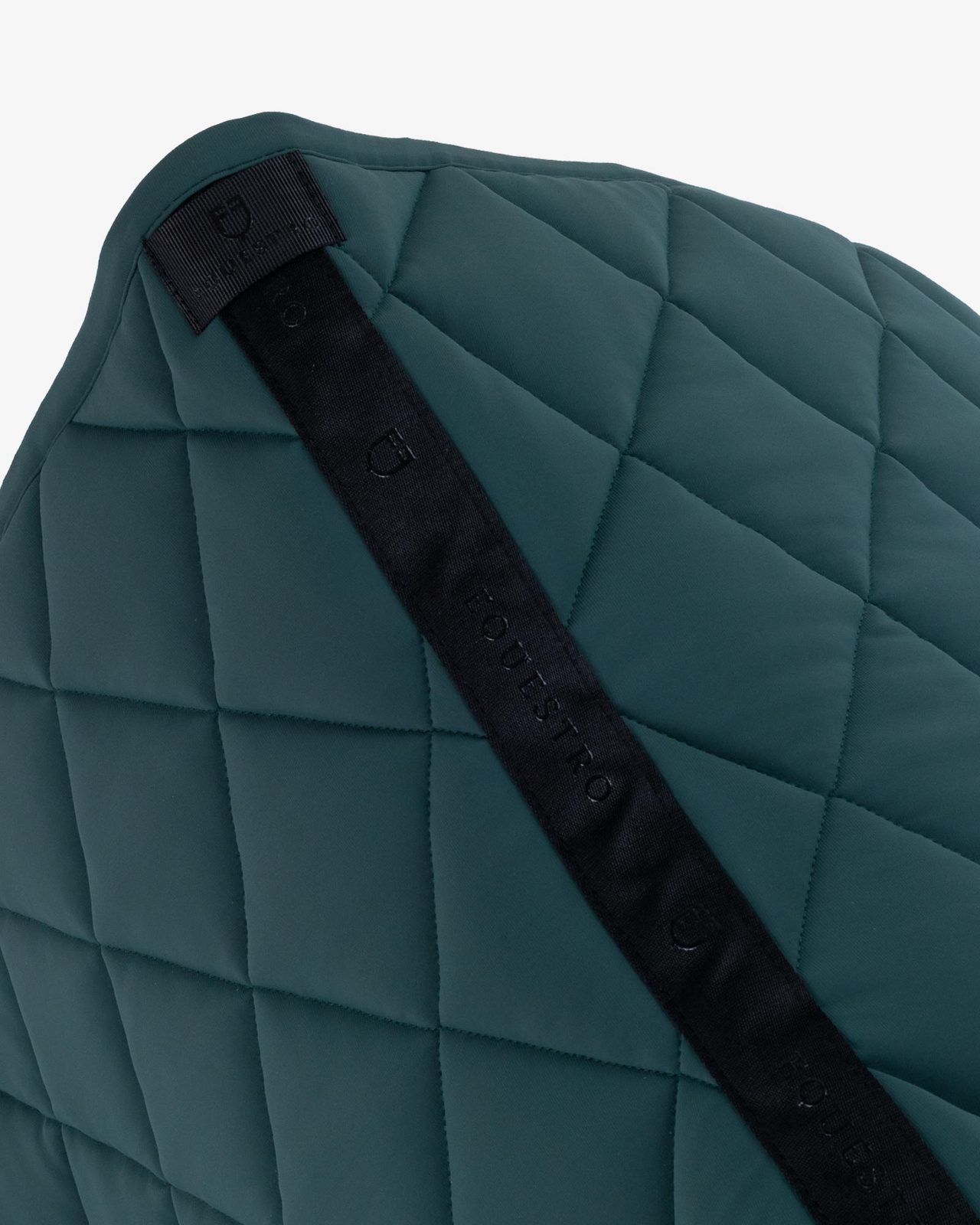 Dressage saddle pad with diamond quilting and embroidered logo