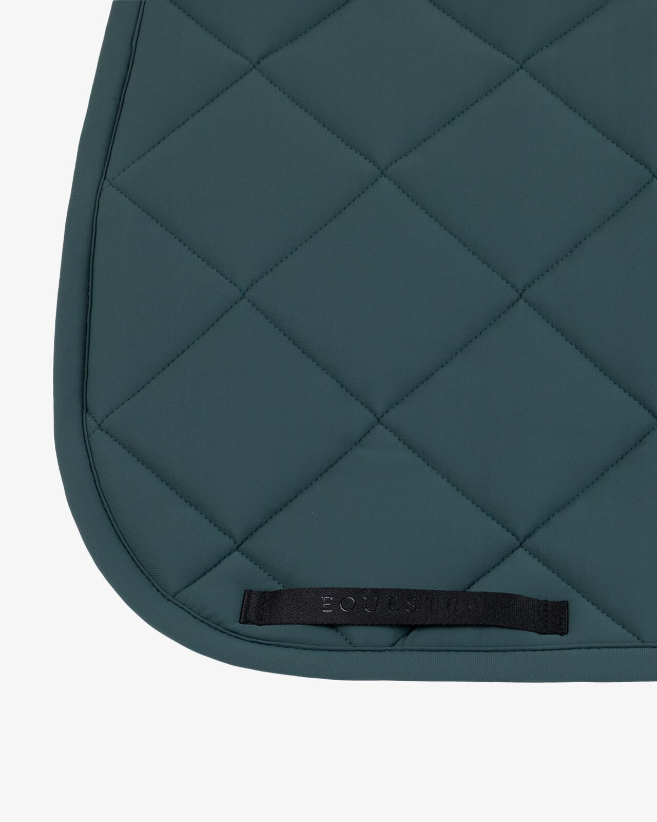 Dressage saddle pad with diamond quilting and embroidered logo