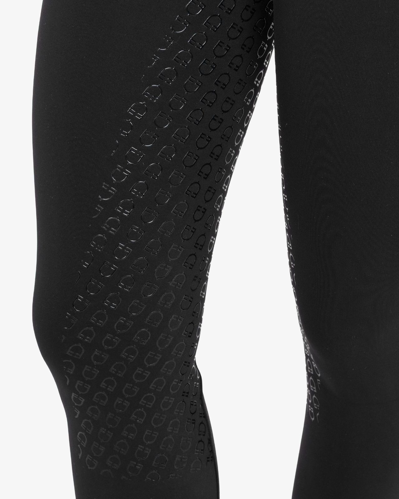 Women's high-waisted leggings with belt loops and rhinestones