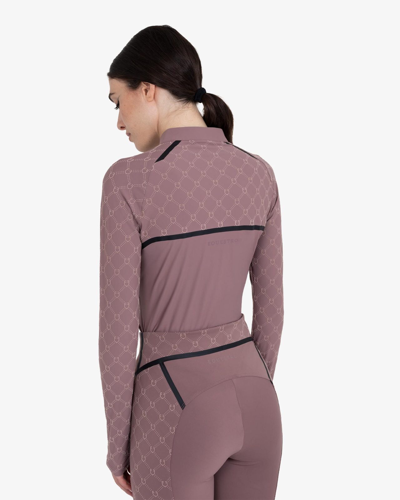 Women’s long-sleeved monogram print training polo shirt