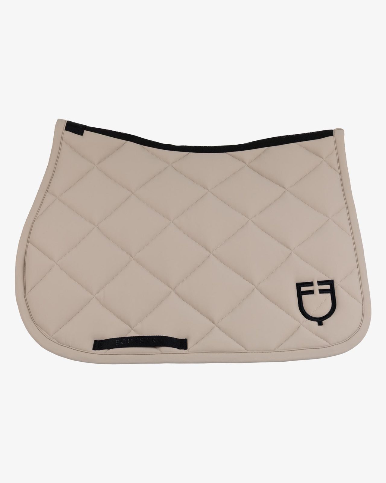 Jumping saddle pad with diamond quilting and embroidered logo