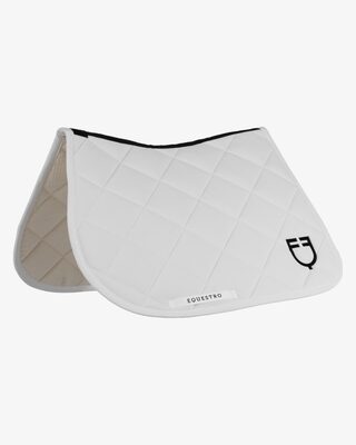 Jumping saddle pad with diamond quilting and embroidered logo